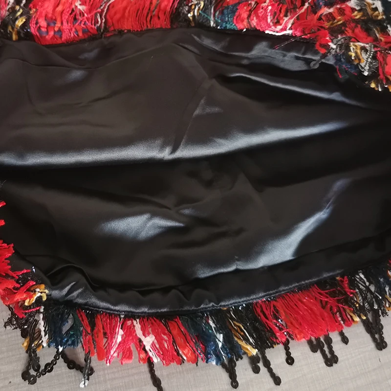 Fashion Red Plaid Skirt Suit