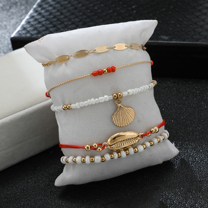 Multi Layer Anklet Set for Women
