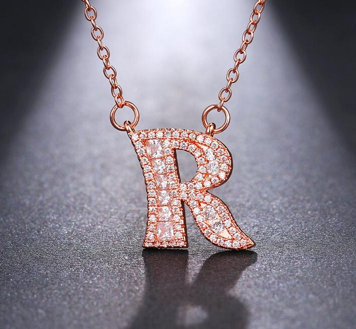 Women's Chain Necklace with Letter Pendant Women's Chain Necklace with Letter Pendant
