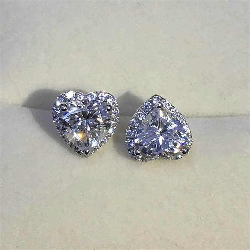 Heart Shaped Stud Earrings for Women