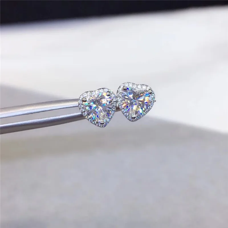 Heart Shaped Stud Earrings for Women