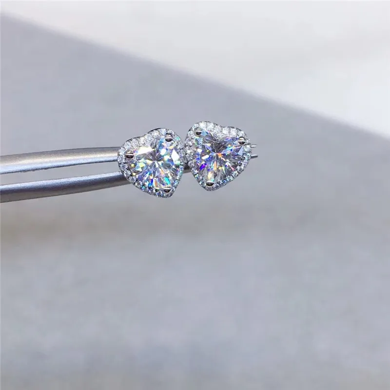 Heart Shaped Stud Earrings for Women