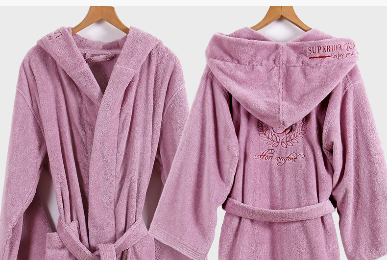 Couple Warm Hooded Fleece Bathrobe Couple Warm Hooded Fleece Bathrobe