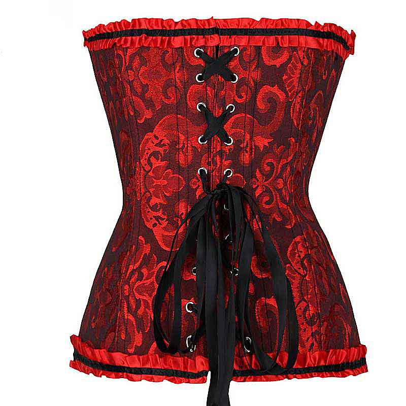 Floral Patterned Zippered Lace Up Corsets - Image 6
