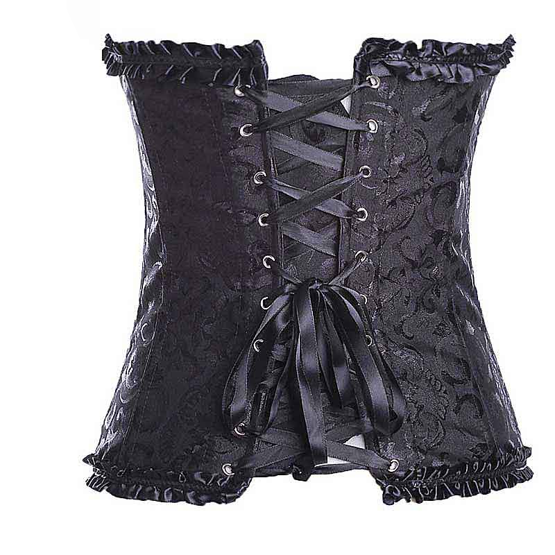 Floral Patterned Zippered Lace Up Corsets - Image 8