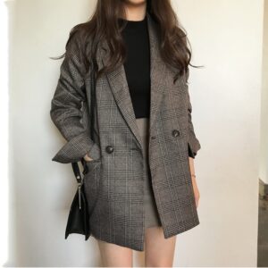 Women's Plaid Blazer