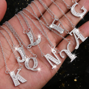 Women's Chain Necklace with Letter Pendant