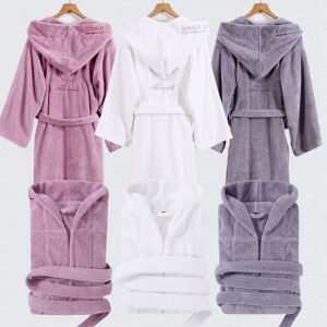 Couple Warm Hooded Fleece Bathrobe